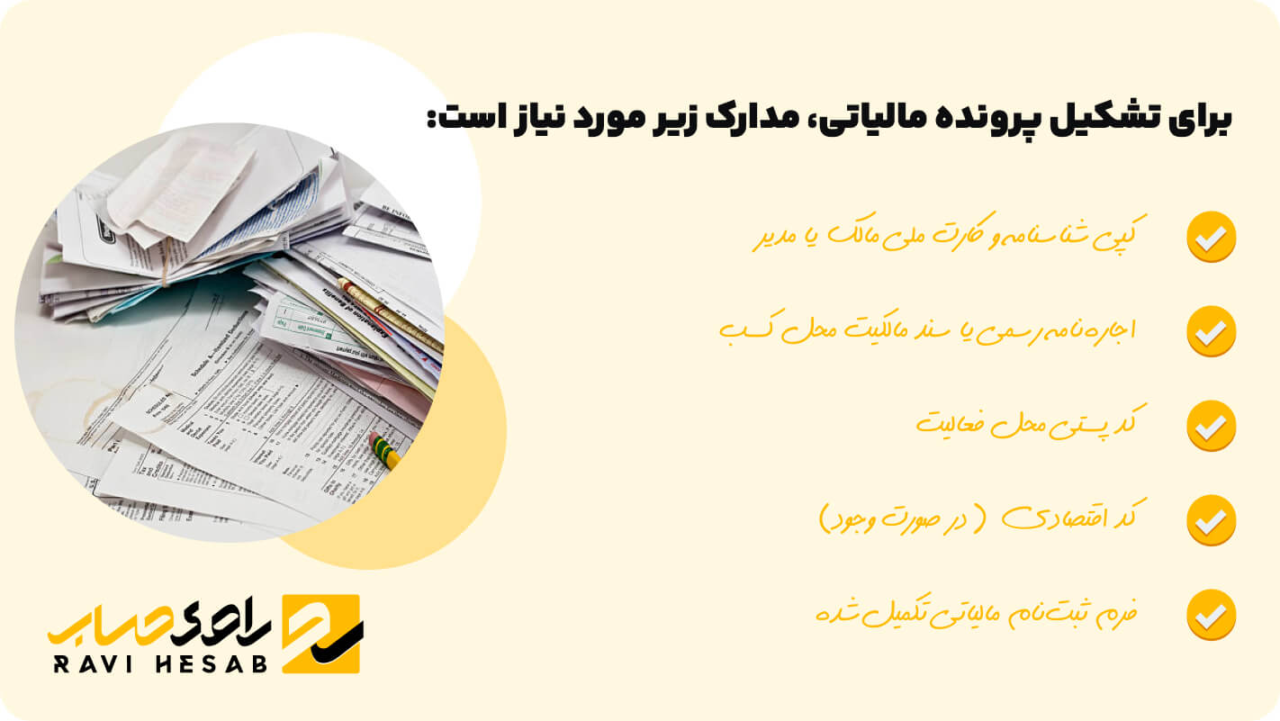 مدارک تشکیل پرونده مالیاتی